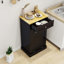 Armoire à ordures inclinable noire E1, pouvant servir de boîte à linge, assemblée en 80 minutes, supportant un tiroir et une cuisine de 70 livres avec extension pour îlot, composants prédécoupés
