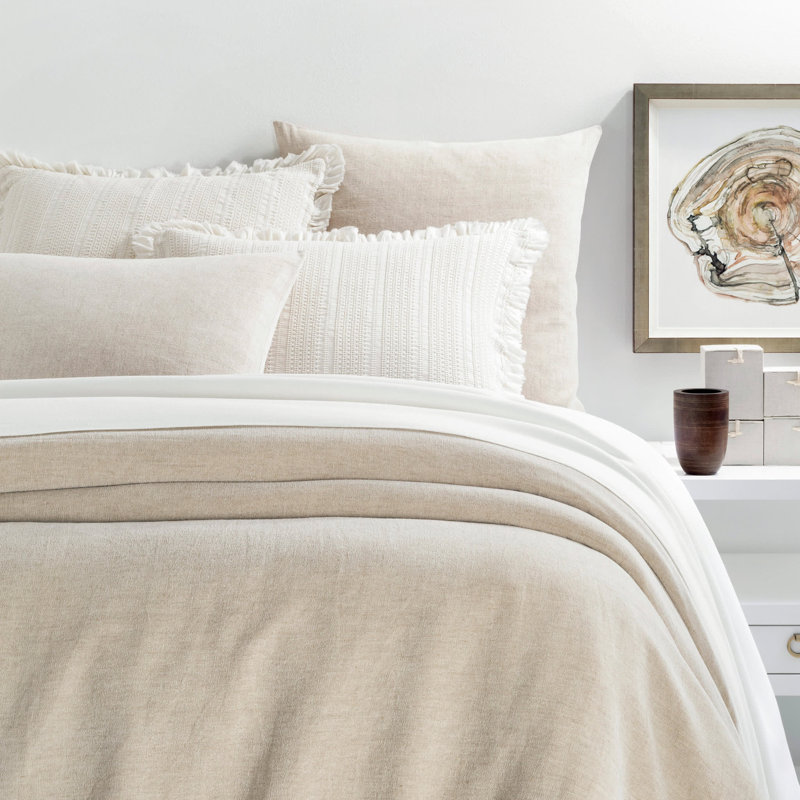 Linen Chenille Natural Duvet Cover, King Duvet Cover