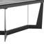 Table à rallonge 95 po Cerdic avec plateau en verre de céramique gris Venise et base en acier noir mat