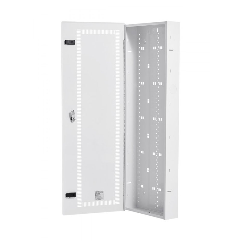 Structured Media Center Enclosure with Vented Hinged Door Cable Management, 42.91" H x 15.08" W x 3.7" D