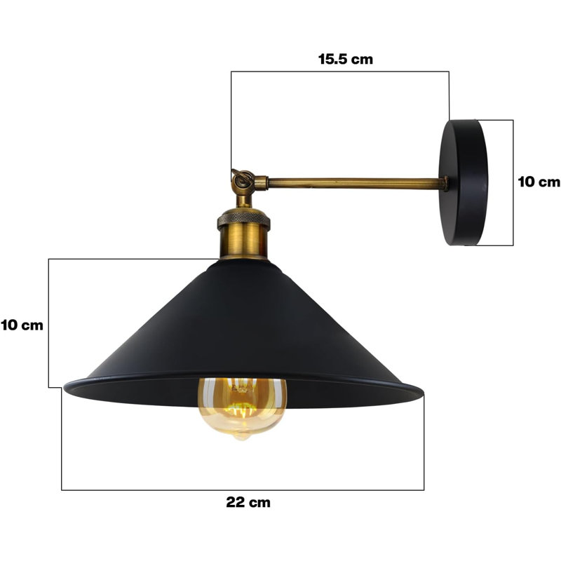 Armed Sconce, Green Brass, 20cm H x 22cm W x 22cm D
