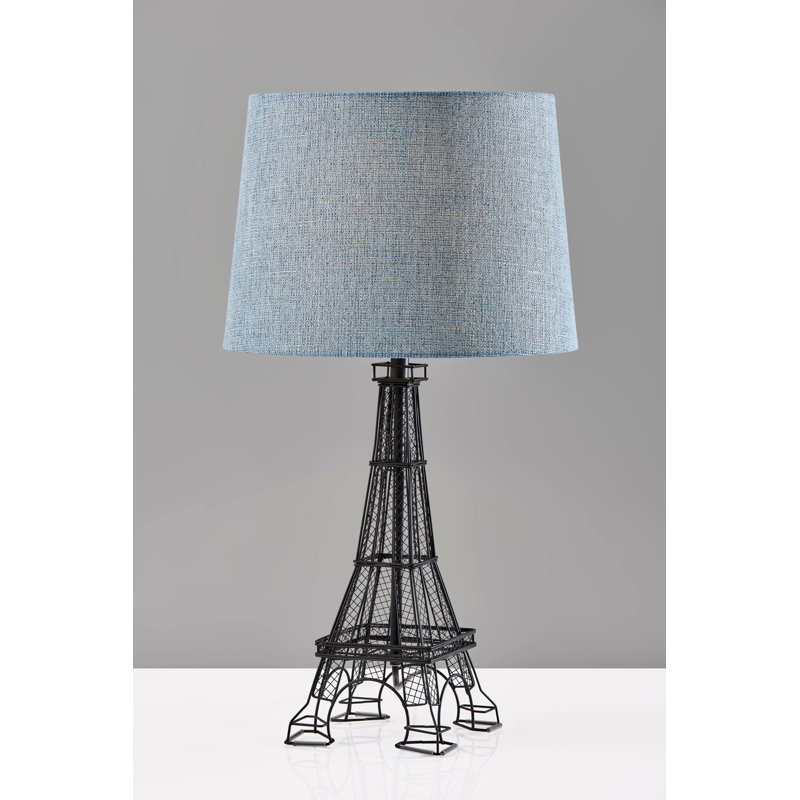 Lampe de table Tour Eiffel - abat-jour bleu