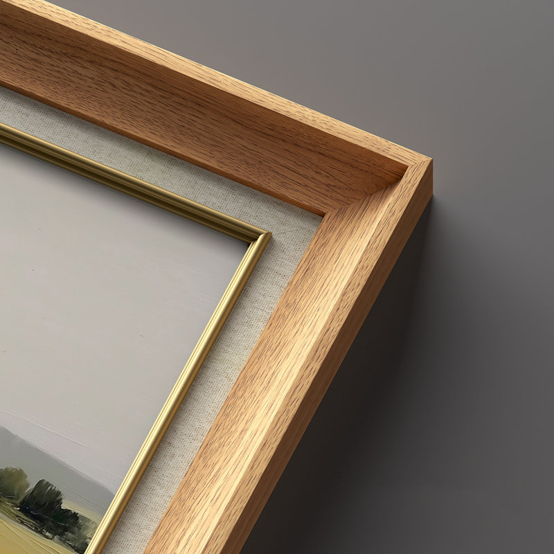 «Meadow Fields Bright Serene Landscape», ensemble de 2 reproductions d'art encadrées sur papier de qualité supérieure 26 po x 36 po