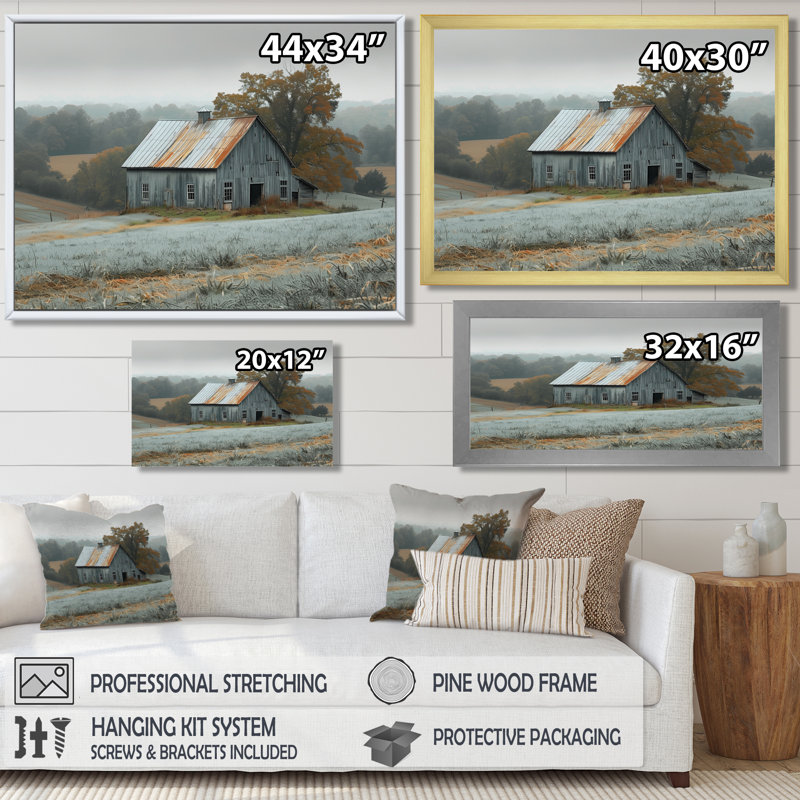 Phoebe - Barn Wall Art, 34" H x 44" W x 1.5" D, Wrapped Canvas