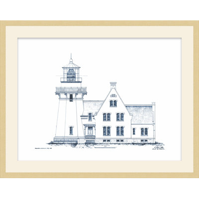 Blueprint Of Lighthouse 2 Framed Print