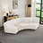 Modern Curved Sectional Sofa Capable of 4 adults – 2-Piece Loveseat Combined, Beige Bouclé  Upholstered