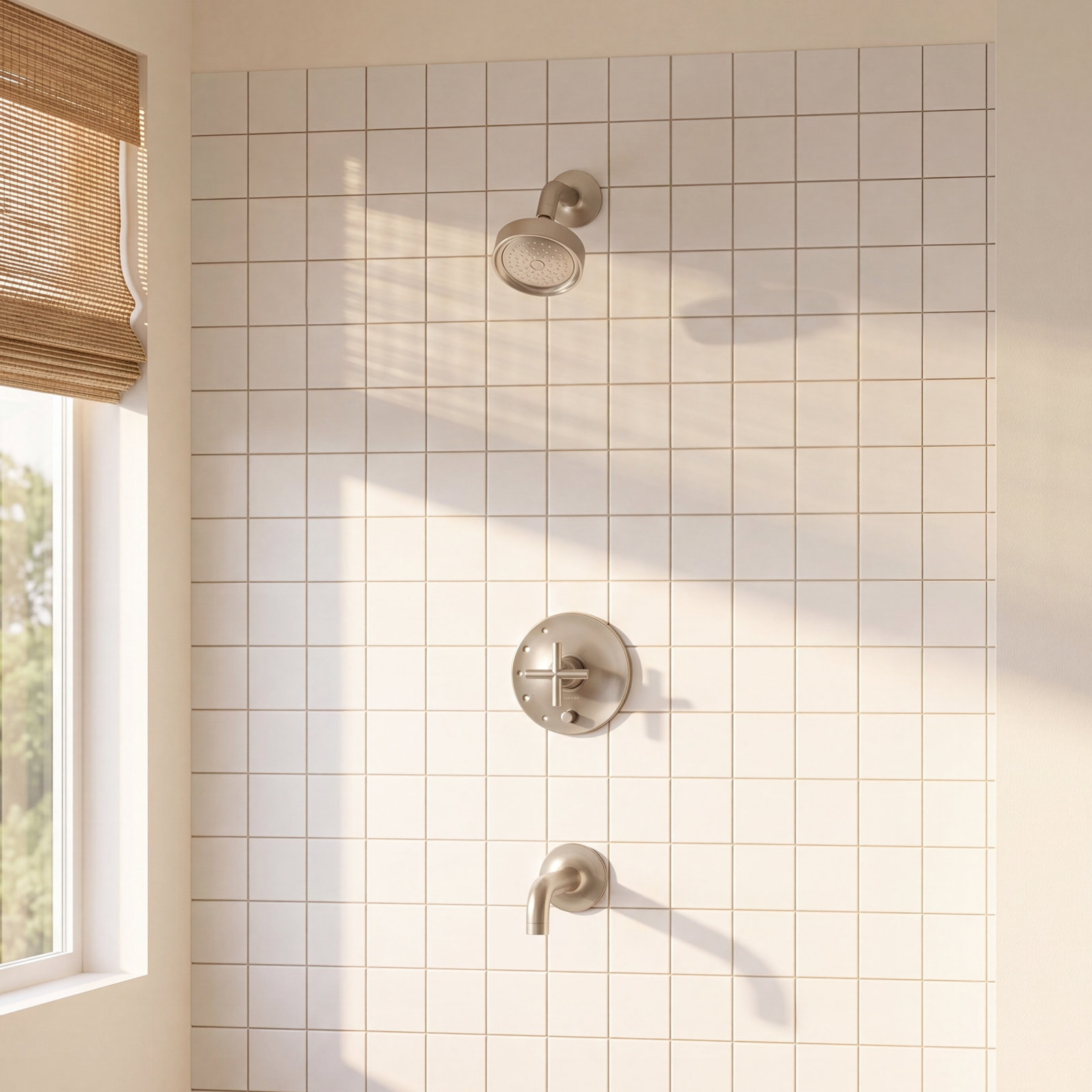 Purist Rite-Temp Tub and Shower Faucet, Vibrant Brushed Bronze, Scroll Handle