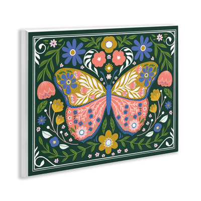 Art mural Folk à motifs de papillons, par Loni Harris