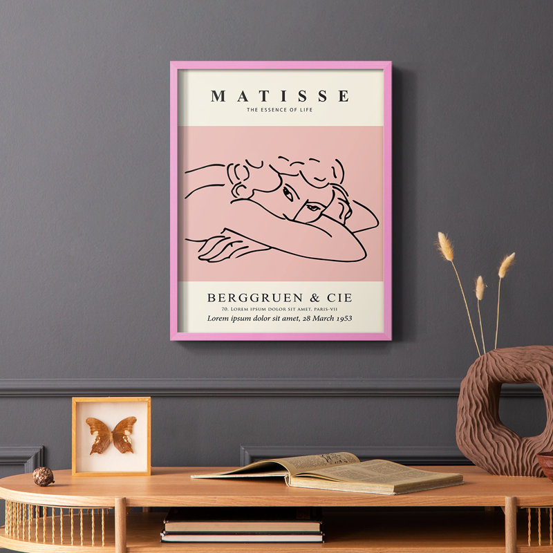 Matisse, reproduction encadrée en bois massif, Brun, H 28 po x l 22 po