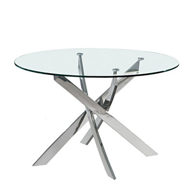 Shirlene Round Glass Top Dining Table