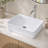 Glossy White Rectangular Ceramic Vessel Sink, Above‑Counter Vanity Sink for Bathroom & Powder Room