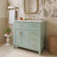 Meuble-lavabo autoportant avec lavabo en céramique et 4 tiroirs à fermeture en douceur-349686738