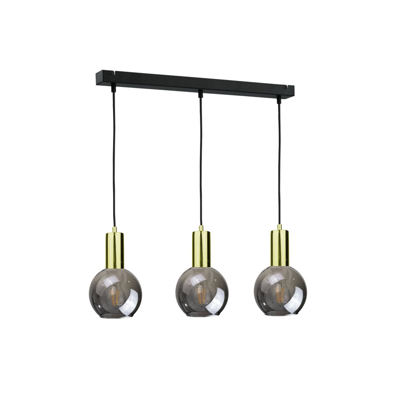 Myers 3 - Light Kitchen Island Pendant, Black/Gold