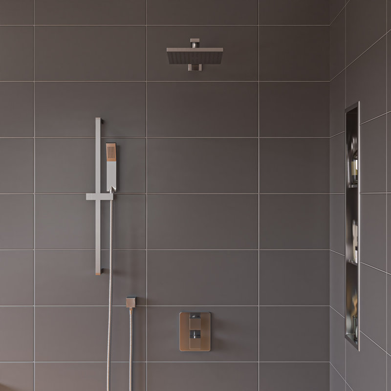 Complete Shower System with Rough in-Valve, Brushed Nickel