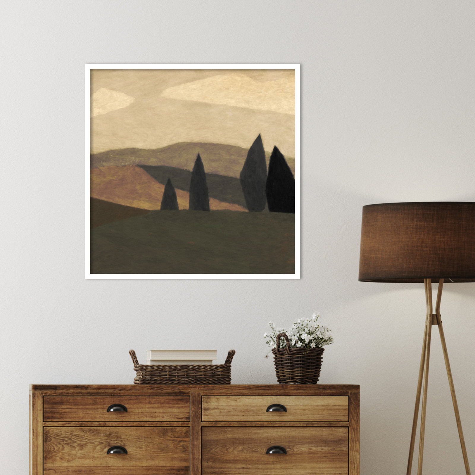 Paysage 2 Print by Dan Hobday, White, 33" H x 33" W
