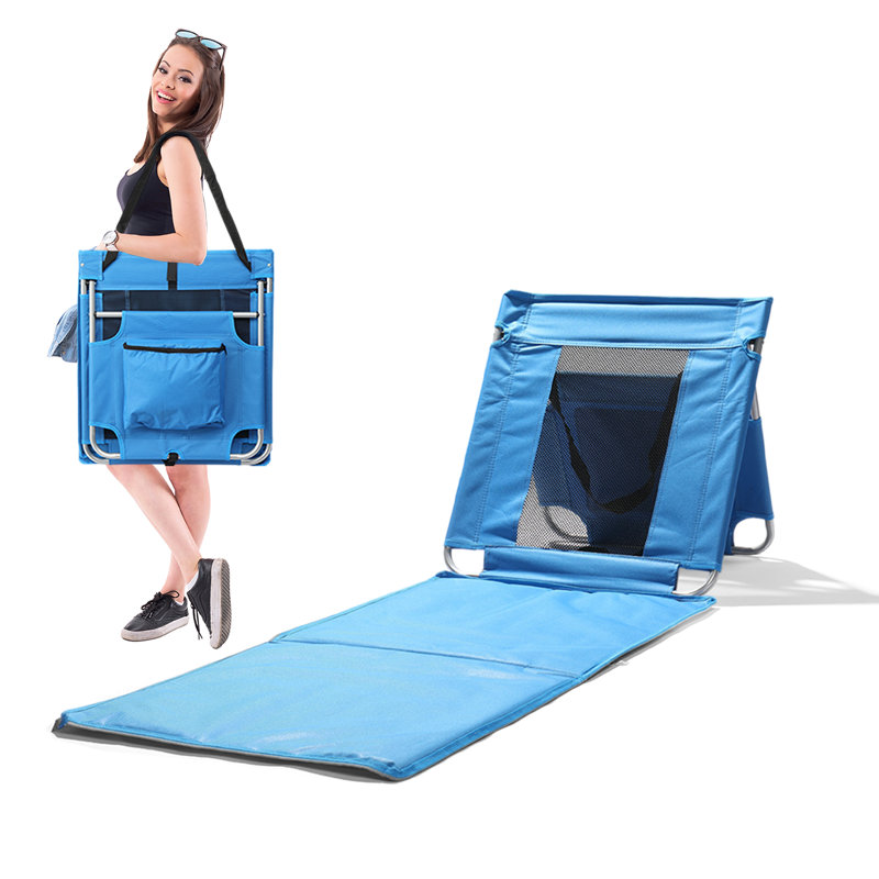 Patio Lightweight Foldable Beach Mat Lounge Chair, Blue