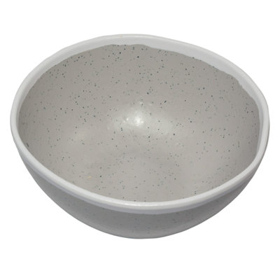 GET Bol de 20 onces en mélamine style poterie / entrée, émaillé, crème (ensemble de 12)
