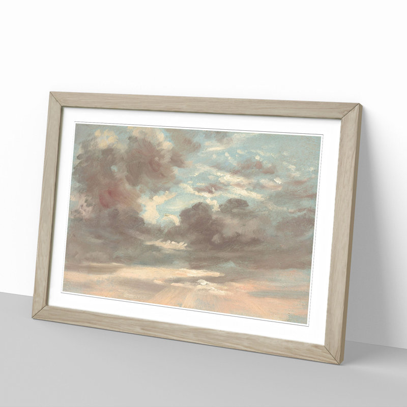 Stormy Sunset by John Constable - Picture Frame Painting, Oak Framed, 27cm H x 36cm W x 2cm D