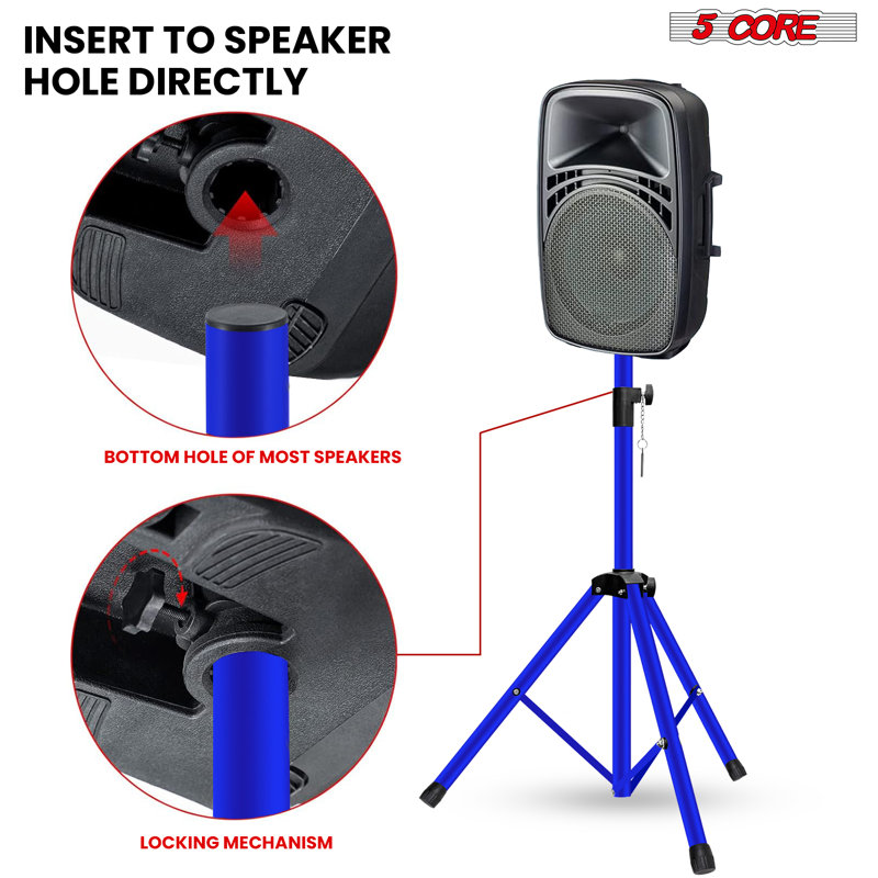 Pieds d'enceinte réglables en hauteur 54 po robustes pour sonorisation, DJ, trépieds et supports de moniteurs de studio