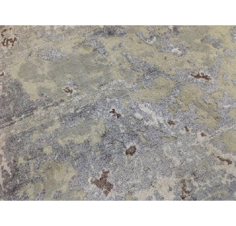 Odyssey Modernist Organic Abstract Hand-Knotted Wool/Silk Gray Beige Area Rug / Rug Size: Rectangle, Rectangle 8' x 10'
