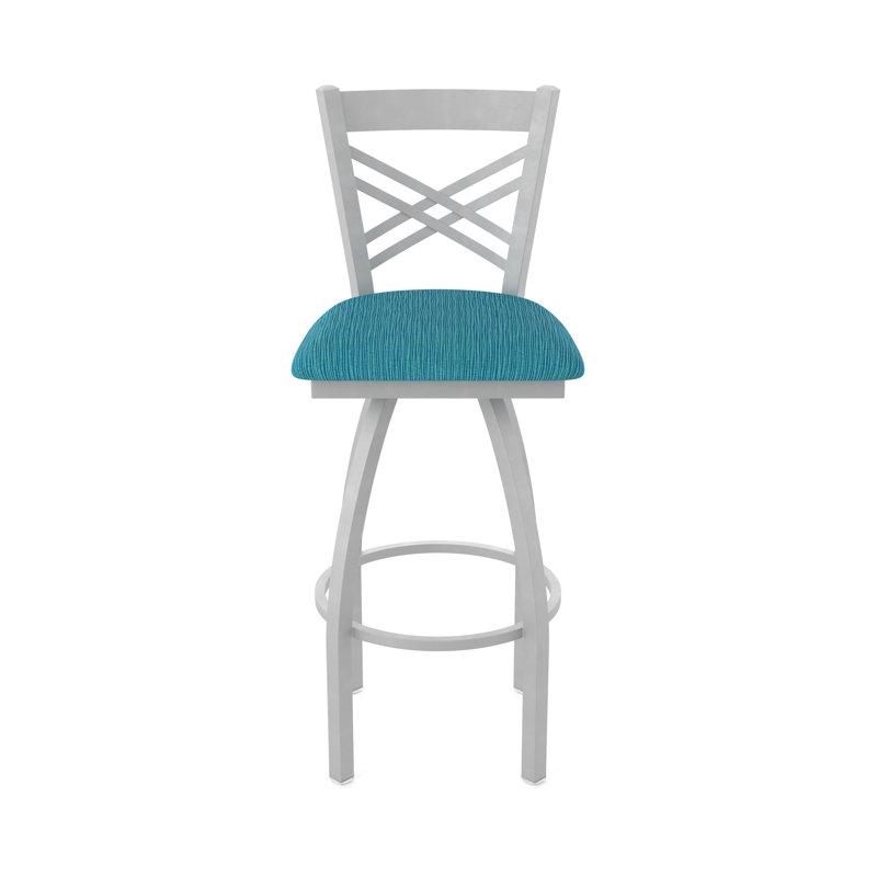 Catalina 36" Swivel Bar Stool, Anodized Nickel, Fabric-Graph Tidal