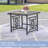Outdoor Patio Table With Umbrella Hole Metal Steel 22.8'' Square Side Table Bistro Furniture Garden Table For Porch Balcony Yard