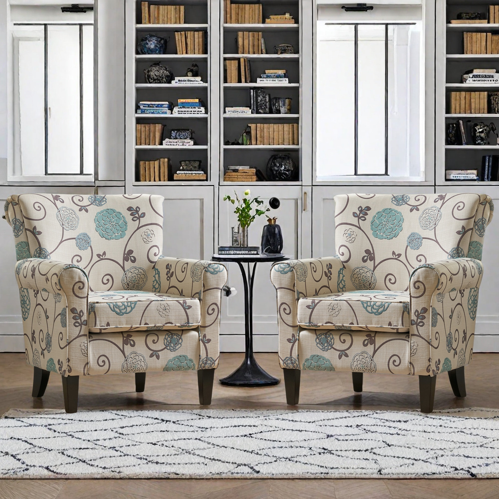 Red Barrel Studio® Solvia Contemporary Fabric Upholstered Club Chairs ...