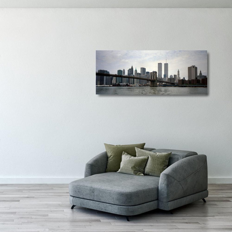 Silhouette des tours jumelles de New York, H 16 po x l 40 po
