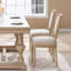 Ensemble de 2 chaises de salle à manger rembourrées, en lin de coton de style français et chaises d'appoint en bois massif pour le salon, la cuisine, le restaurant, beige