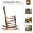 Outsunny Traditional Wooden High-Back Rocking Chair For Porch, Indoor/Outdoor, Brown-965015812