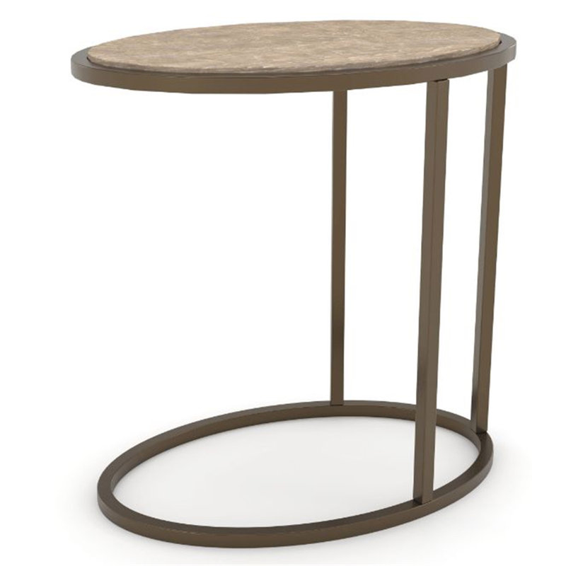 Table de chevet en métal / bois - Caramel