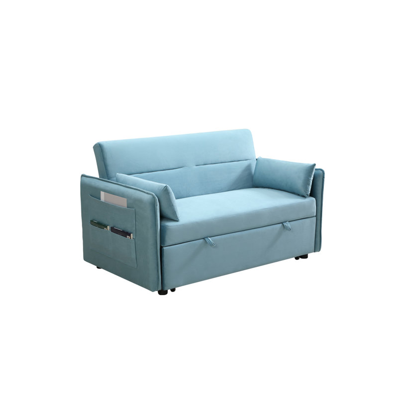 Canapé-lit modulaire moderne Sofamega, méridienne ajustable avec 2 poches latérales et 2 coussins