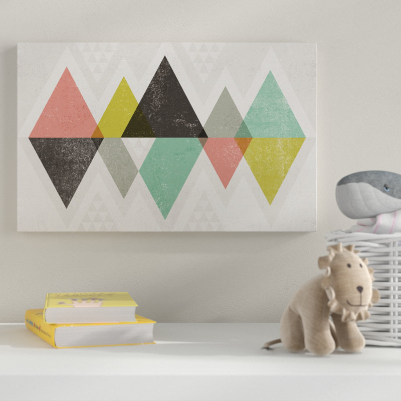« mod triangles ii », art sur toile, H 12 po x l 19 po x P 2 po