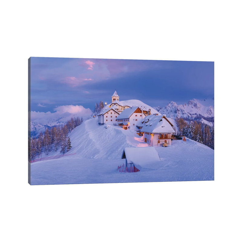 Italy, Monte Lussari. Winter Night At Ski Resort. by Jaynes Gallery - Wrapped Canvas Gallery-Wrapped Canvas Giclée