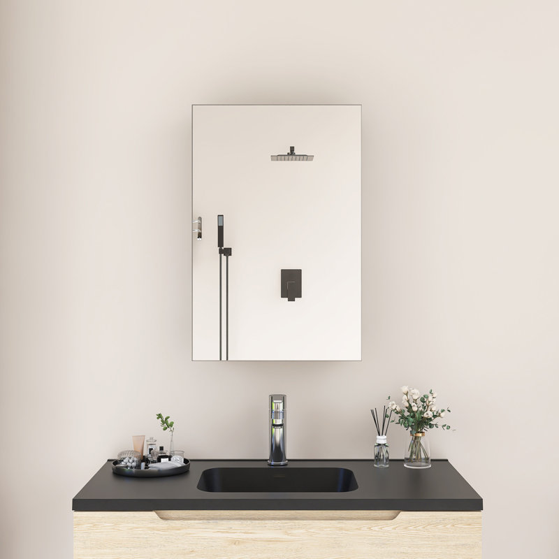 Pharmacie rectangulaire avec miroir, 16"