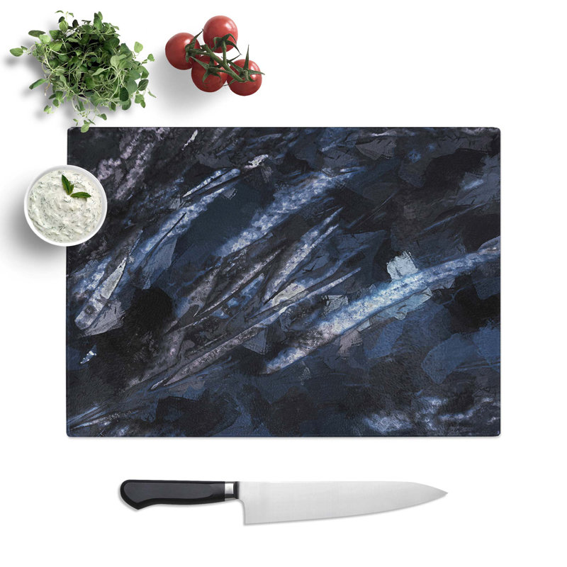 Tempered Glass Wild Ways in Abstract Chopping Board, 39 cm W x 28.5 cm L