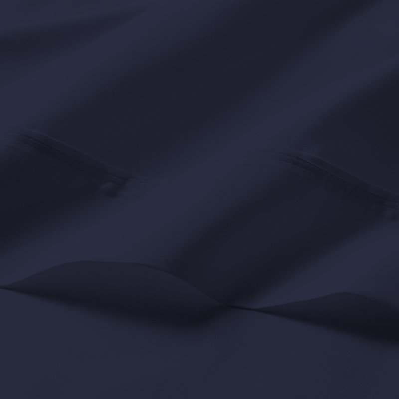 Ensemble de draps 100% coton, Ensemble de draps pour grand lit avec 2 taies d'or, Bleu marine