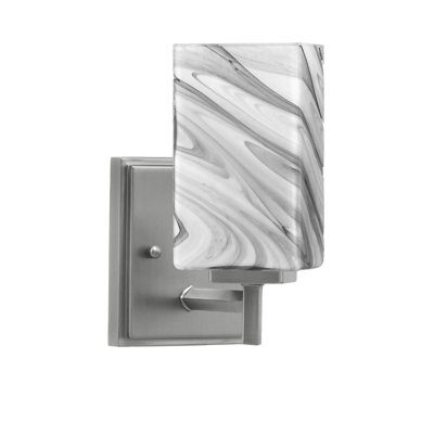 Franklin Wall Sconce Shown With 3.5" Square Onyx Swirl Glass