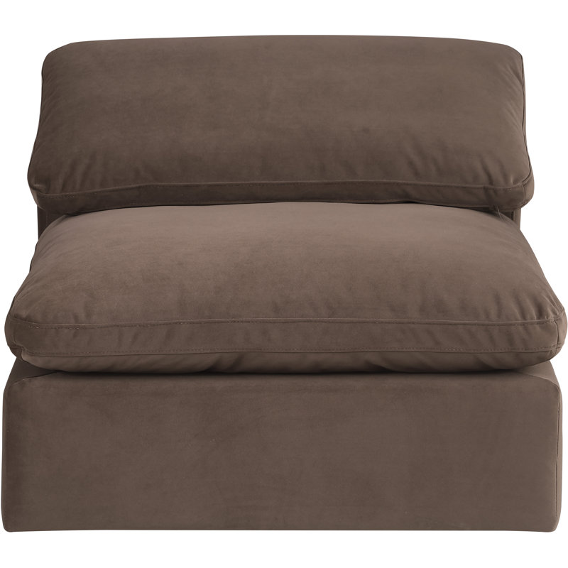 Fauteuil l 40 po, Velours brun