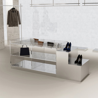 Clothing store metal acrylic display stand
