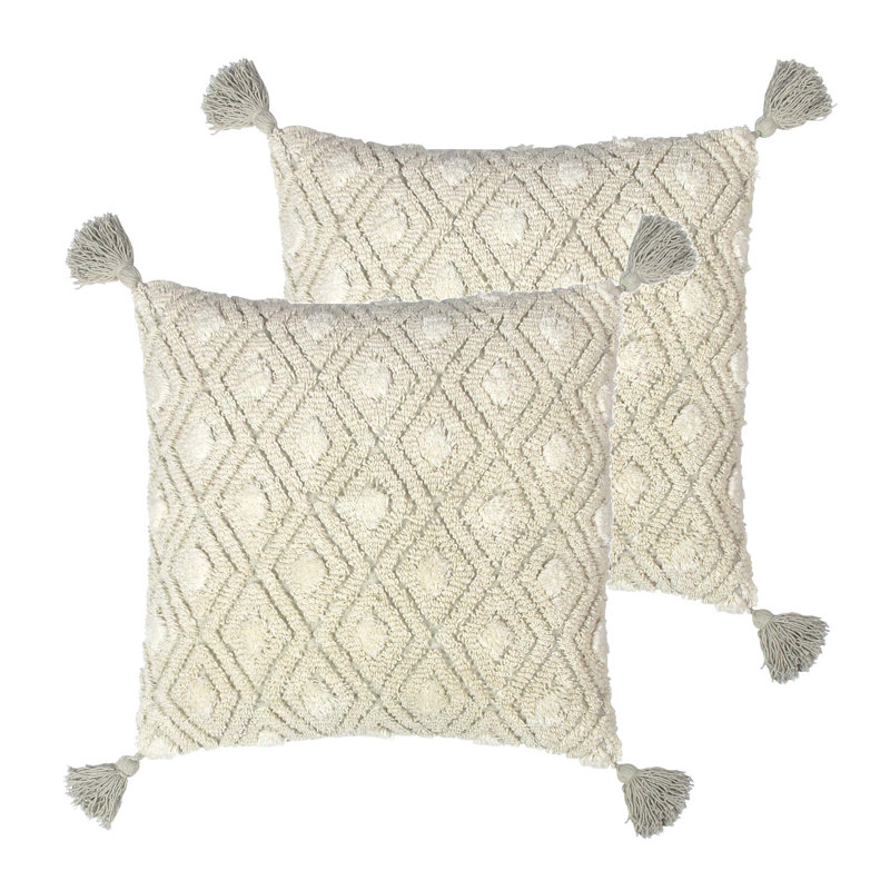 Square Cushion, Natural/Taupe