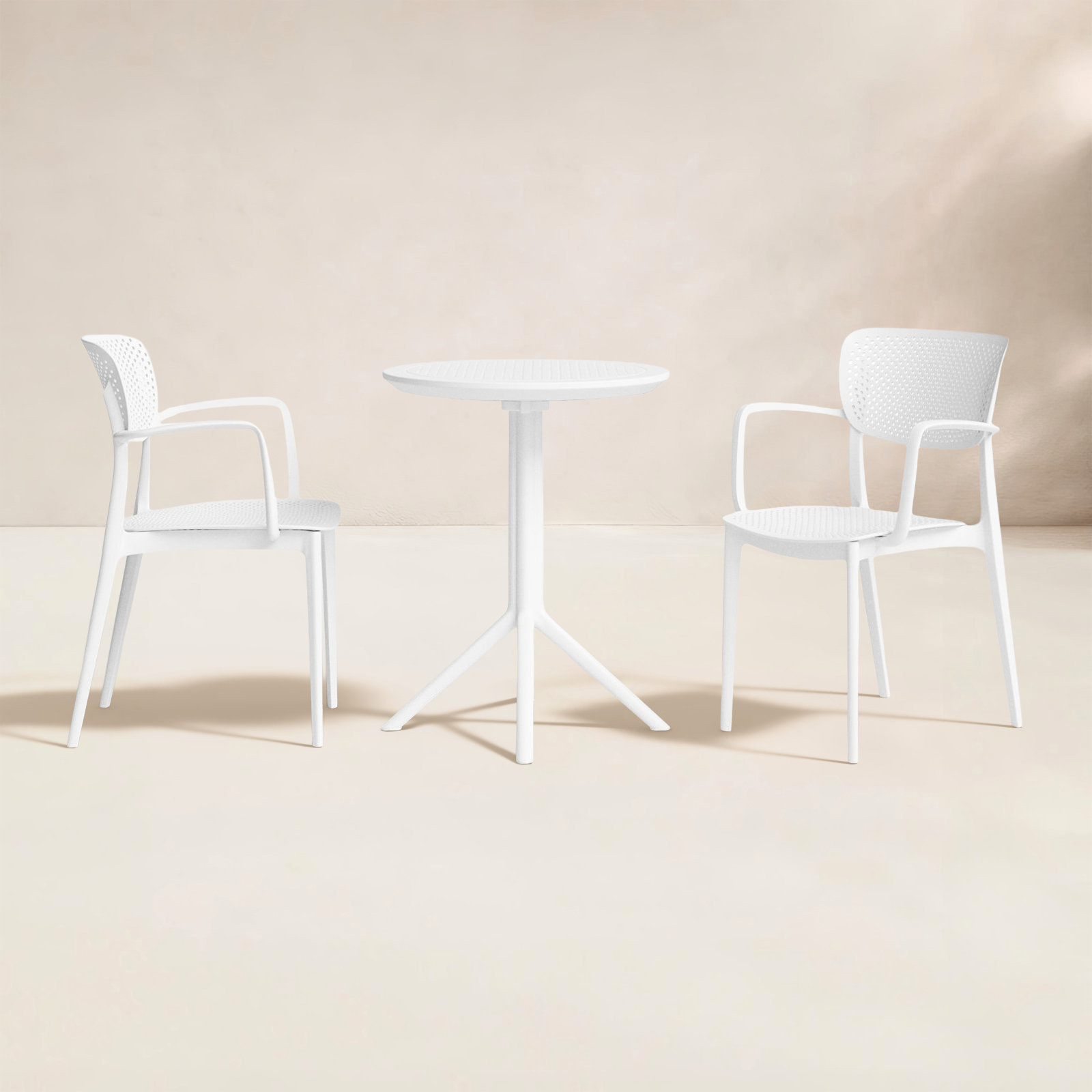 Farrah 24" Patio Bistro Set, White