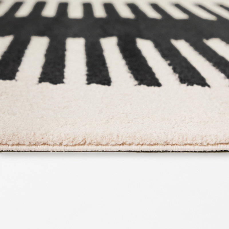 Tapis crème / noir Bridgeman, 5 pi 3 po x 7 pi