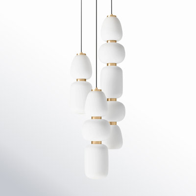 Kace 3 Light Glass Dimmable LED Pendant