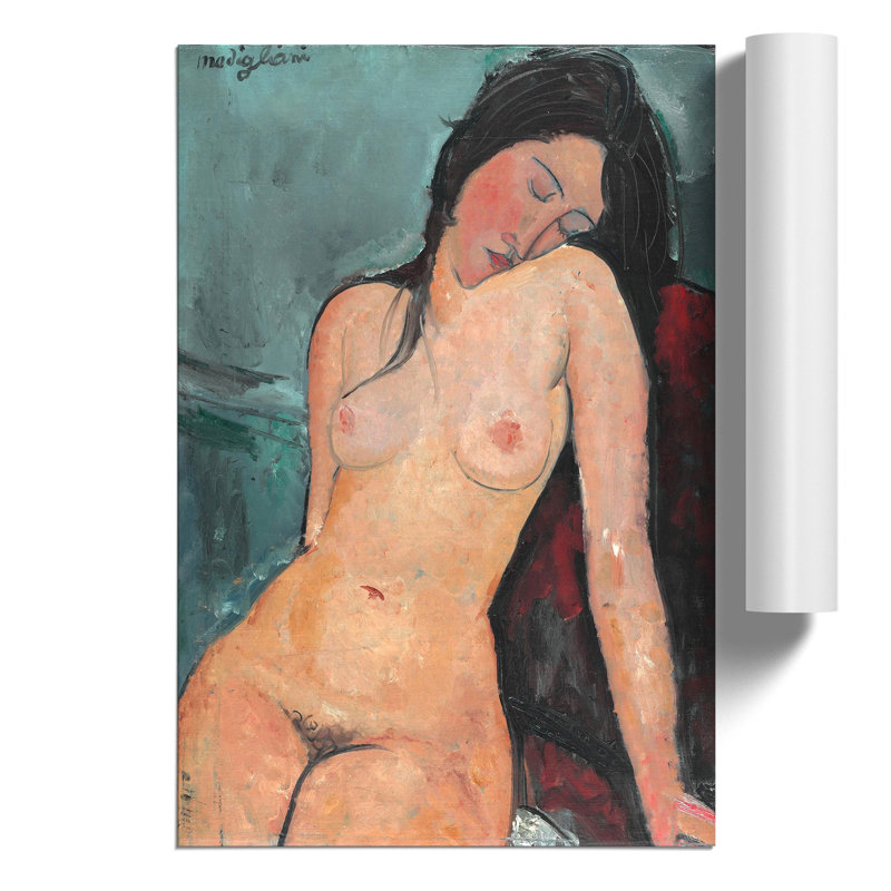 Female Nude by Amedeo Modigliani - Frameless Print, 30cm H x 21cm W x 0.1cm D