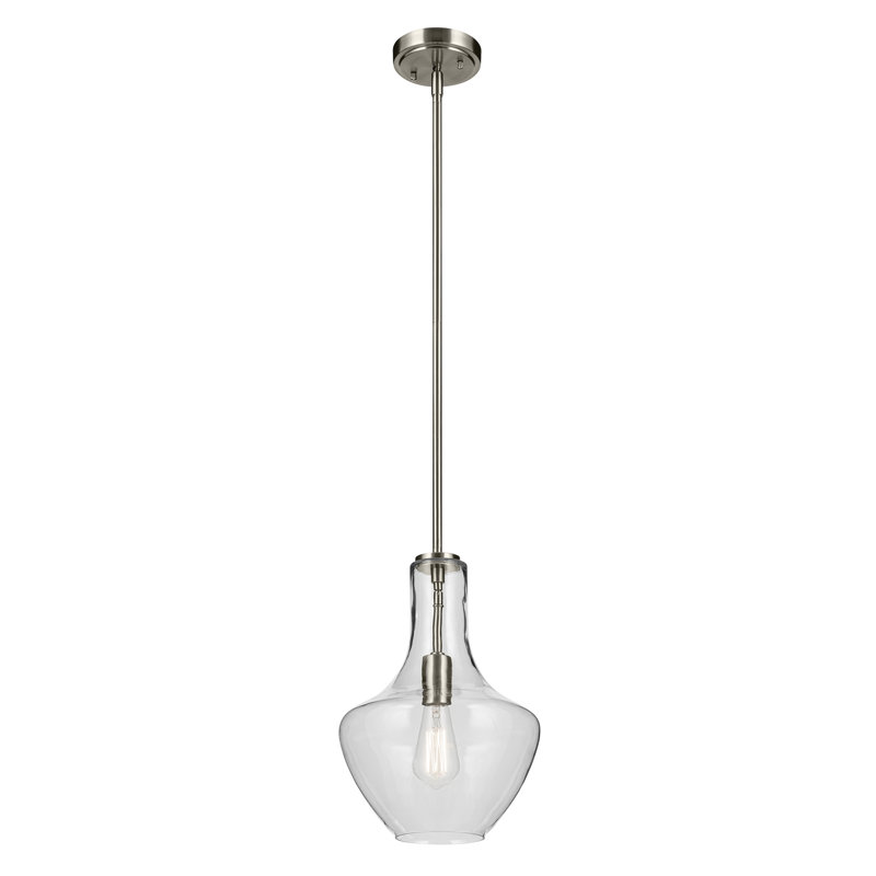 15.25" 1-Light Bell Pendant with Clear Glass