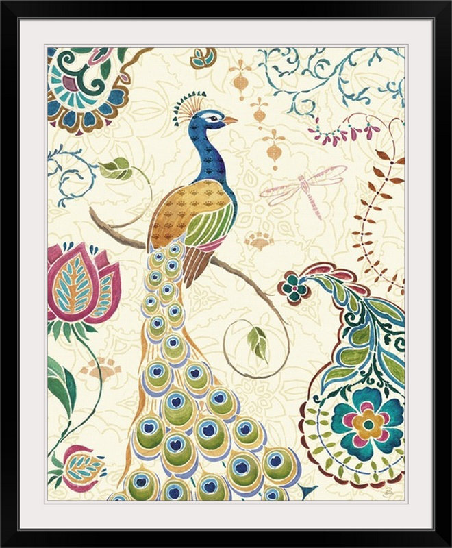 «Draphane Peacock Fantasy», Daphne Brissonnet, impression, H 38 po x l 32 po x P 1 po, Cadre noir