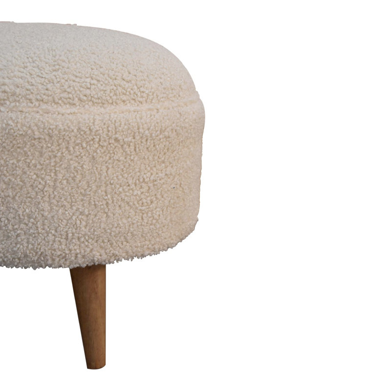 Feurstein 45cm Wide Round No Pattern Footstool Ottoman