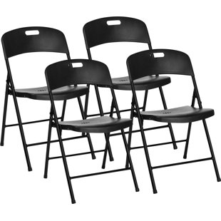 Ensemble de chaises pliantes empilables en plastique / résine  (Ensemble de 4)
