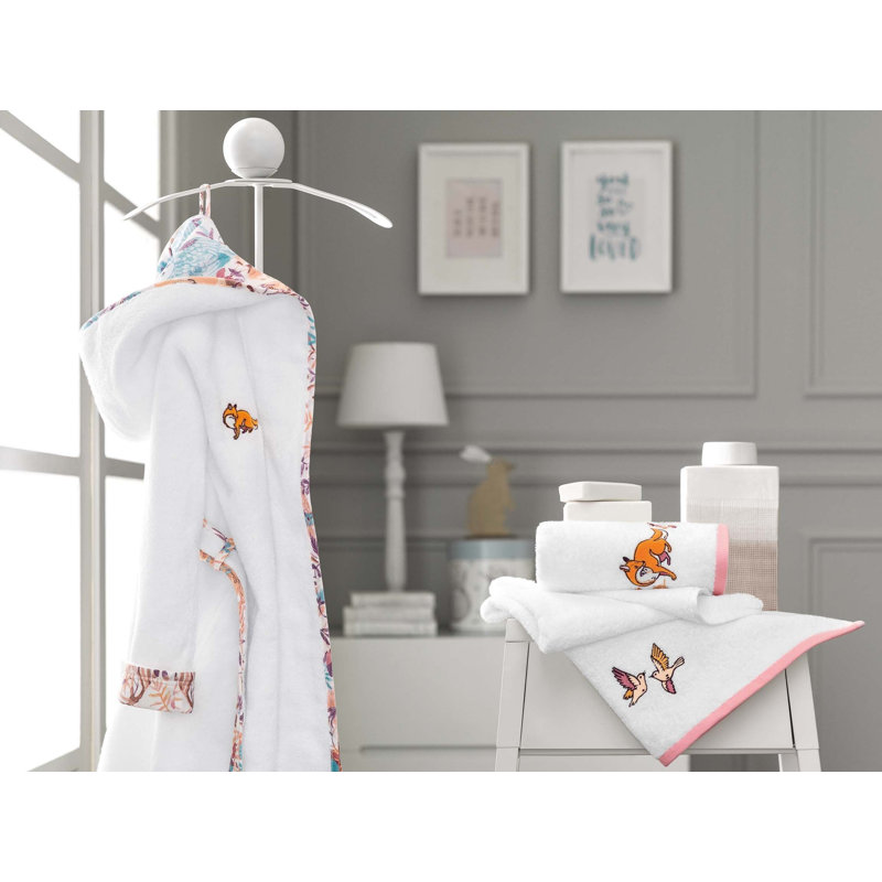 Foster 100% Cotton Terry Cloth Ankle Bathrobe for Kids, XS